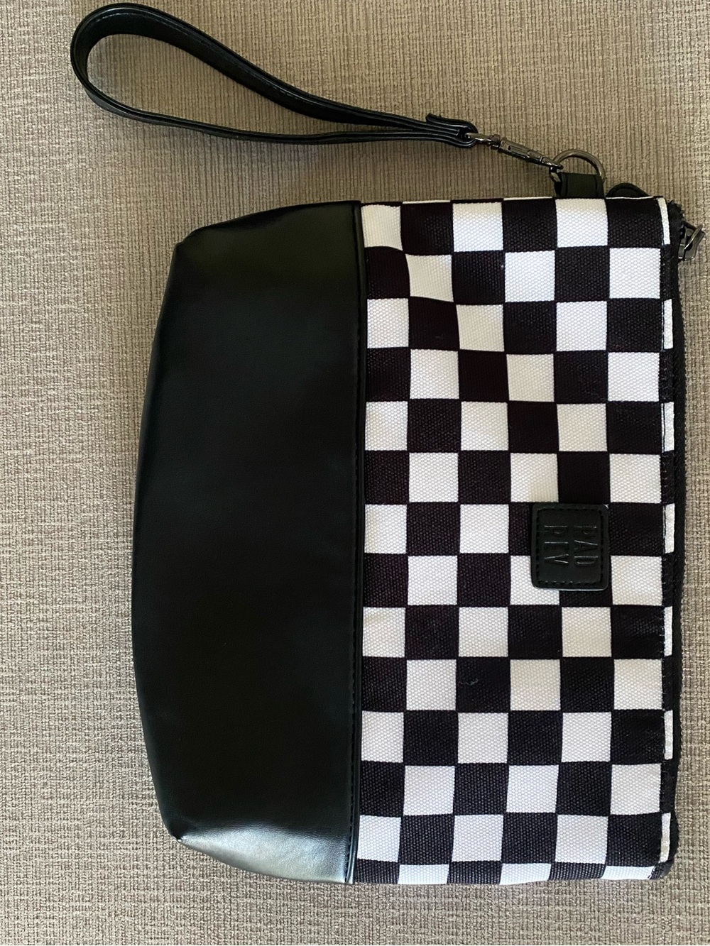 Rad Rev Black & White Checkered Wristlet Bag